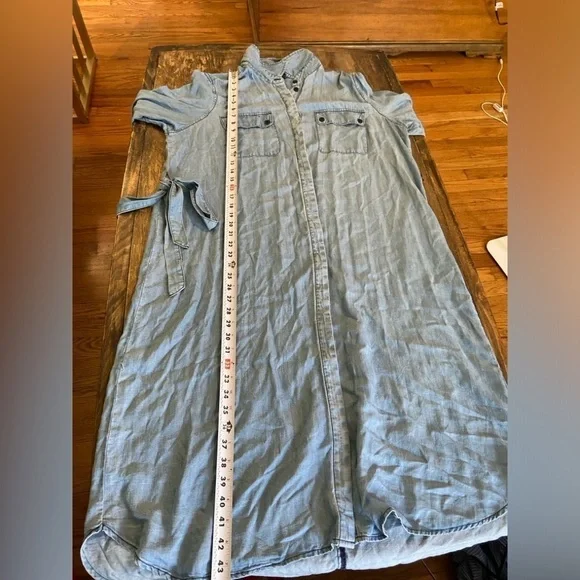 Who What Wear lightweight denim belted midi shirt dress size XXL - Picture 7 of 11
